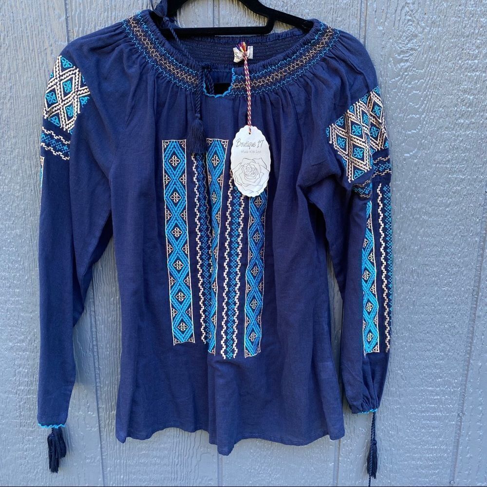 Boutique 17 Bohemian Boho Top Shirt S/M NWT